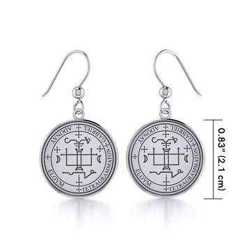 Archangel Gabriel Sigil Small Silver Earring TER1630 - Jewelry